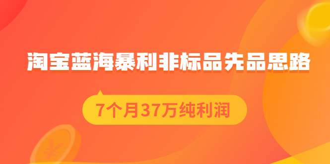 淘宝蓝海暴利非标品先品思路，7个月37万纯利润，压箱干货分享！-56课堂