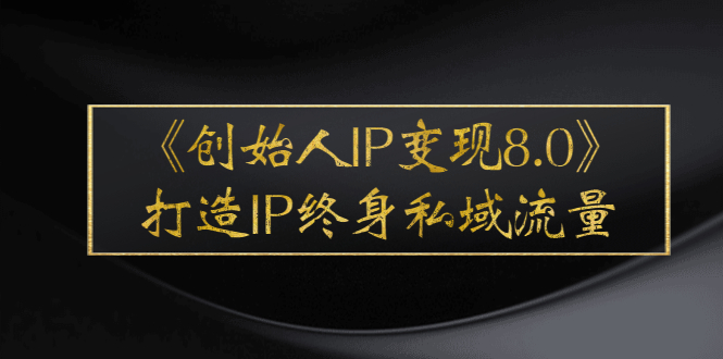 《创始人IP变现8.0》打造IP终身私域流量，干货满满！-56课堂