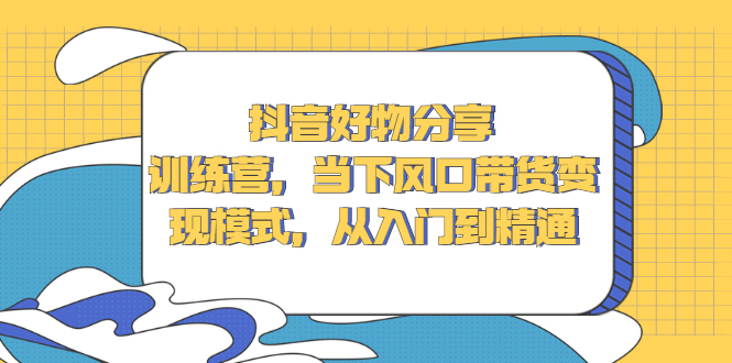 抖音好物分享训练营，当下风口带货变现模式，从入门到精通-56课堂