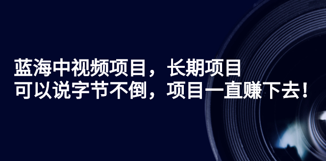 蓝海中视频项目，长期项目，可以说字节不倒，项目一直赚下去！-56课堂