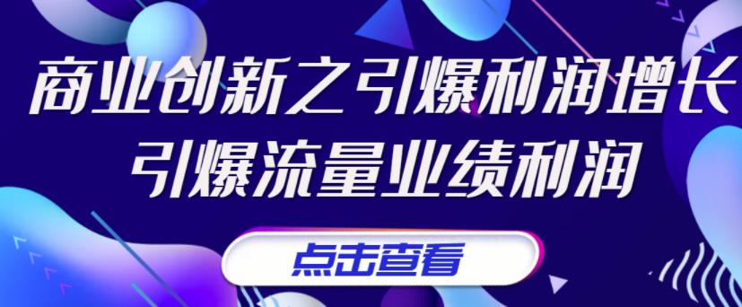 张琦《商业创新之引爆利润增长》引爆流量业绩利润-56课堂