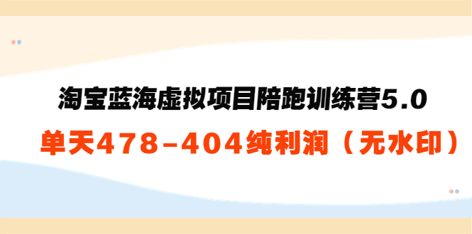 黄岛主：淘宝蓝海虚拟项目陪跑训练营5.0：单天478纯利润（无水印）-56课堂