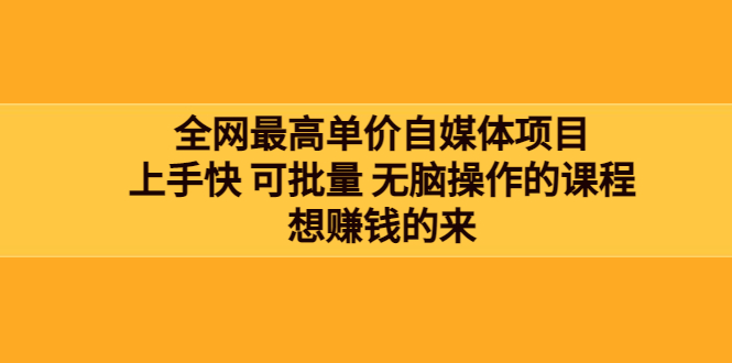 全网最单高价自媒体项目：上手快 可批量 无脑操作的课程，想赚钱的来-56课堂