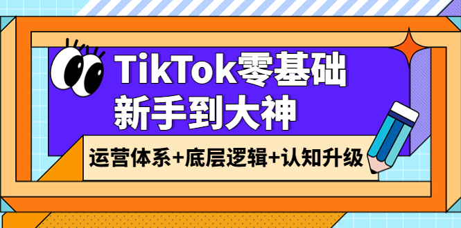 TikTok零基础新手到大神：运营体系+底层逻辑+认知升级（9节系列课）-56课堂