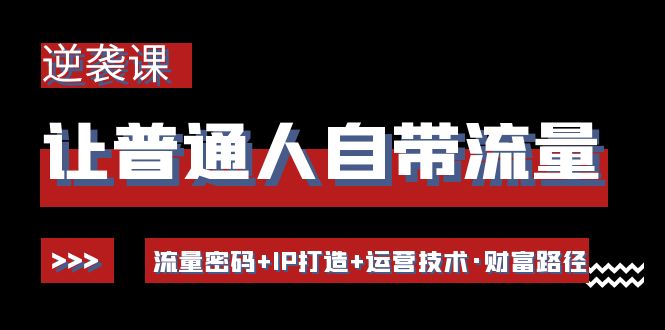 让普通人自带流量的逆袭课：流量密码+IP打造+运营技术·财富路径-56课堂