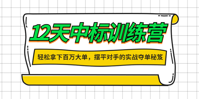 12天中标训练营：轻松拿下百万大单，摆平对手的实战夺单秘笈！-56课堂