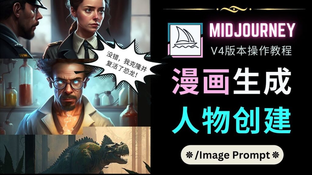 图片[1]-Midjourney V4版本操作教程：2个简单参数，完成漫画生成，人物创建-56课堂