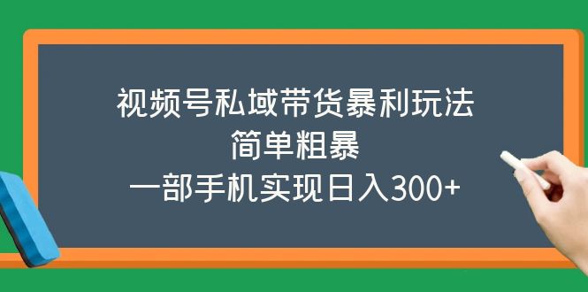 视频号私域带货暴利玩法，简单粗暴，一部手机实现日入300+-56课堂