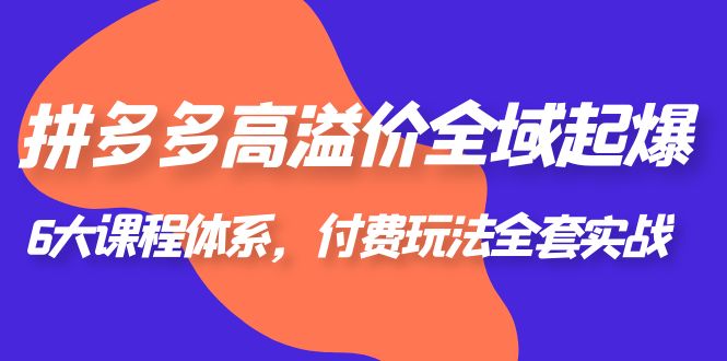 拼多多-高溢价 全域 起爆，6大课程体系，付费玩法全套实战！-56课堂