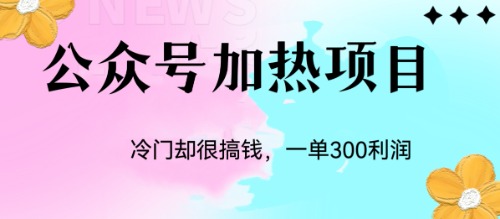 冷门公众号加热项目，一单利润300+-56课堂