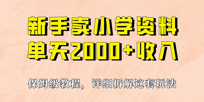 我如何通过卖小学资料，实现单天2000+，实操项目，保姆级教程+资料+工具-56课堂