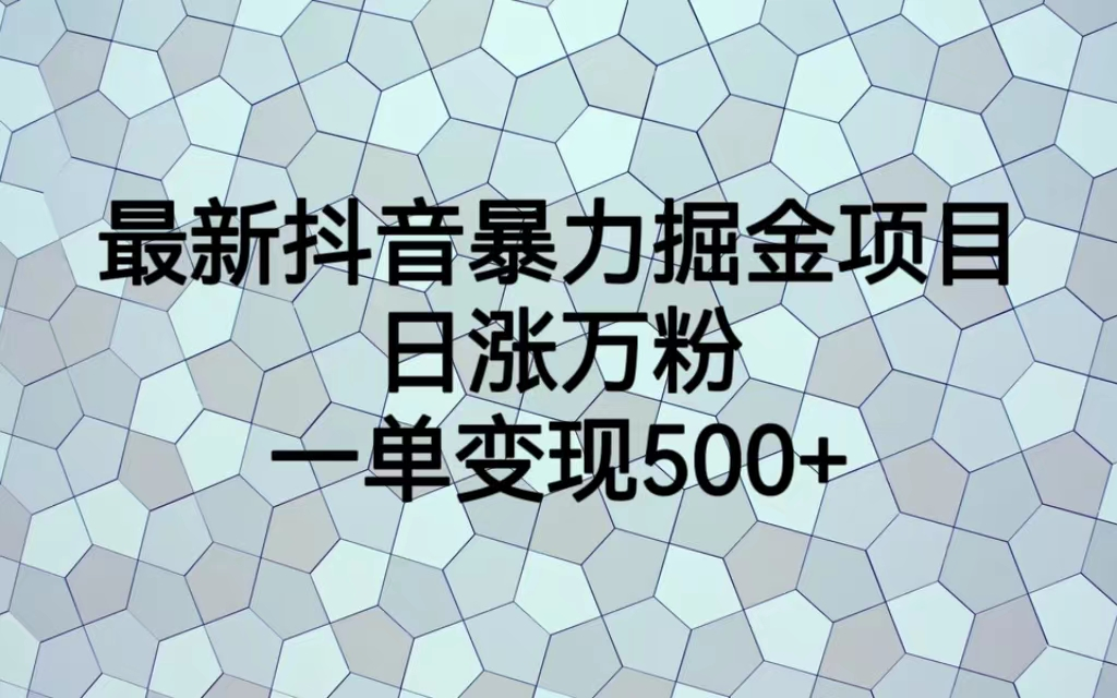 最火热的抖音暴力掘金项目，日涨万粉，多种变现方式，一单变现可达500+-56课堂