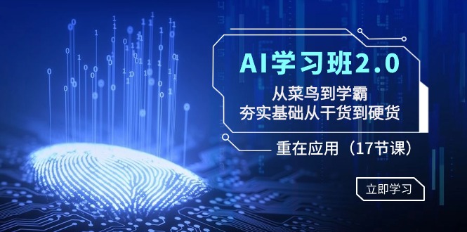 AI学习班2.0：从菜鸟到学霸，夯实基础从干货到硬货，重在应用（17节课）-56课堂