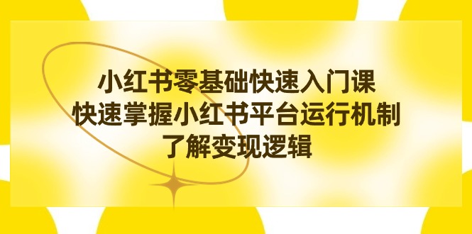 小红书0基础快速入门课，快速掌握小红书平台运行机制，了解变现逻辑-56课堂