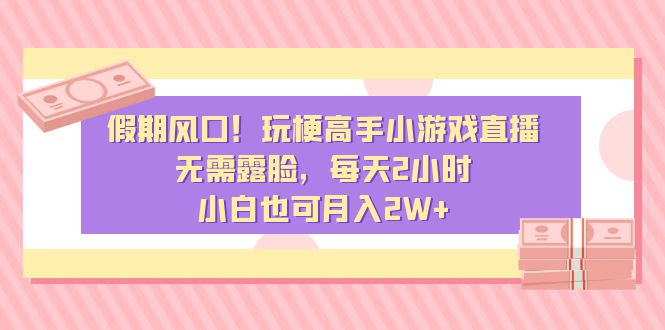 假期风口！玩梗高手小游戏直播，无需露脸，每天2小时，小白也可月入2W+-56课堂