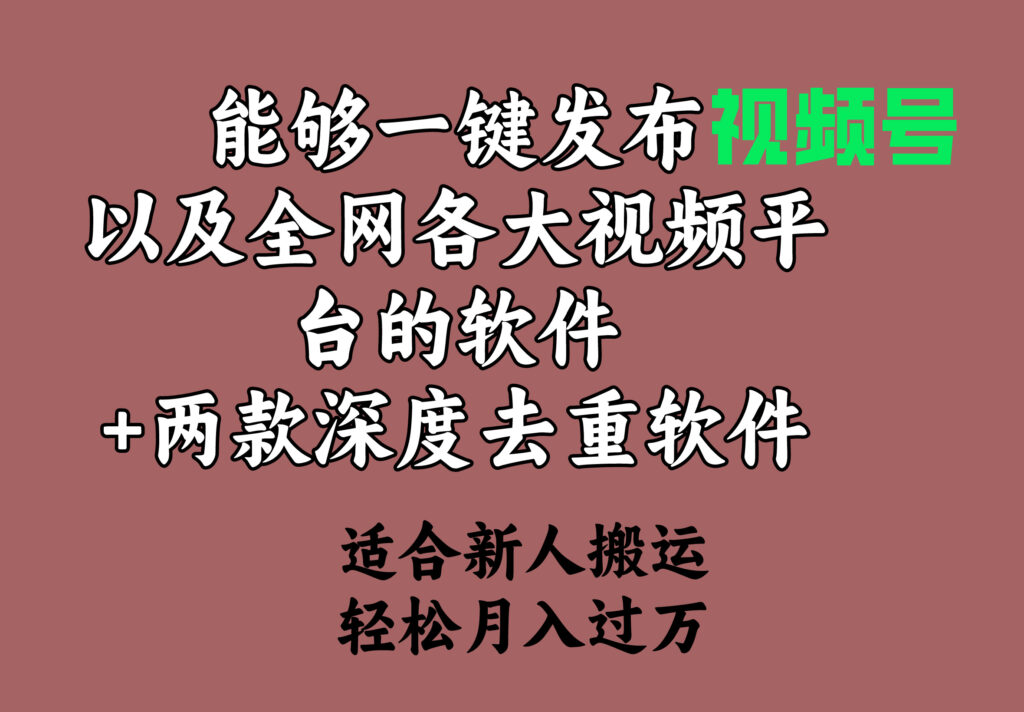 图片[1]-能够一键发布视频号以及全网各大视频平台的软件+两款深度去重软件 适合…-56课堂