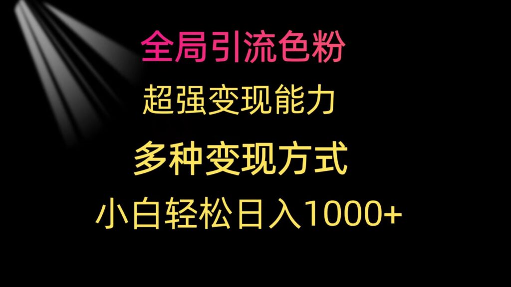 图片[1]-全局引流色粉 超强变现能力 多种变现方式 小白轻松日入1000+-56课堂