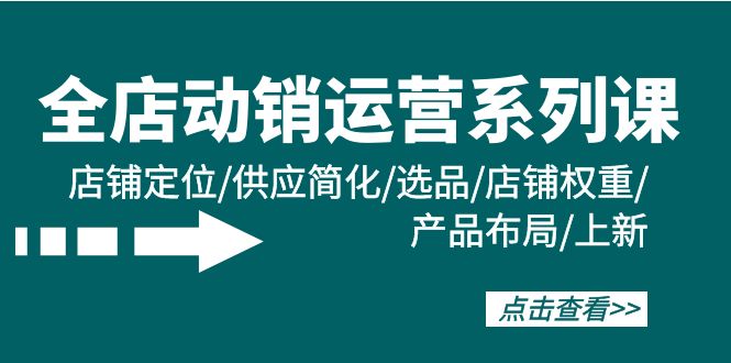 全店·动销运营系列课：店铺定位/供应简化/选品/店铺权重/产品布局/上新-56课堂