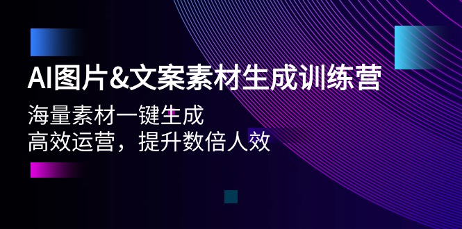 AI图片&文案素材生成训练营，海量素材一键生成 高效运营 提升数倍人效-56课堂