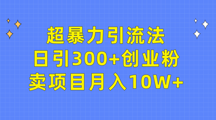 超暴力引流法，日引300+创业粉，卖项目月入10W+-56课堂