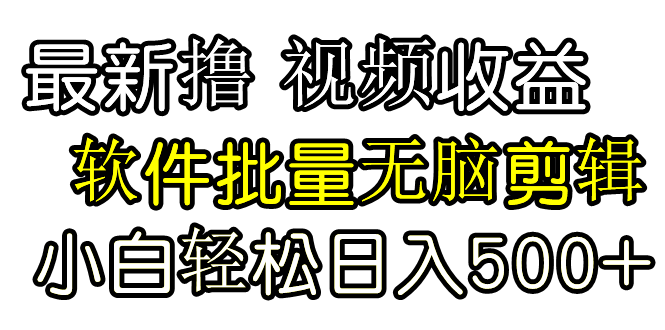 发视频撸收益，软件无脑批量剪辑，第一天发第二天就有钱-56课堂