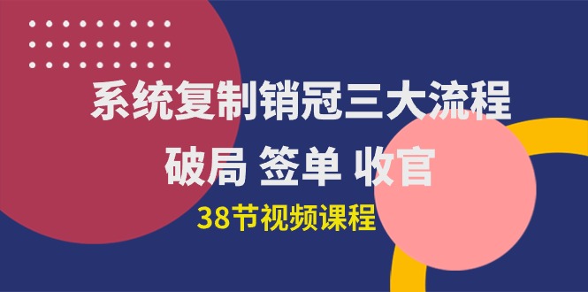 系统复制 销冠三大流程，破局 签单 收官（38节视频课）-56课堂