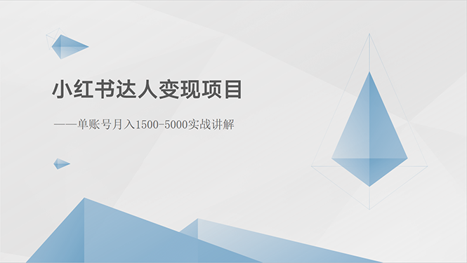 小红书达人变现项目：单账号月入1500-3000实战讲解-56课堂