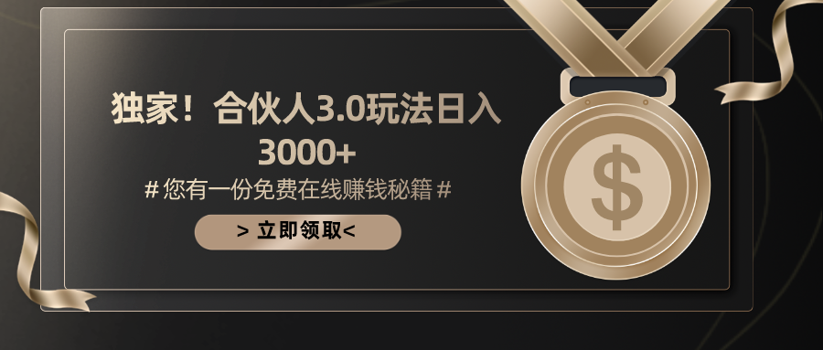 游戏合伙人3.0，日入3000+，无限扩大的蓝海项目-56课堂