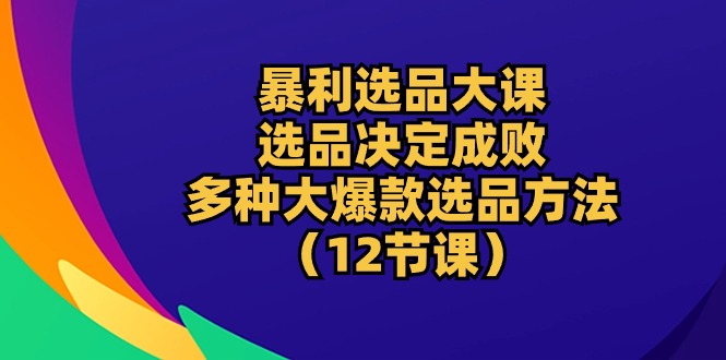 暴利 选品大课：选品决定成败，教你多种大爆款选品方法（12节课）-56课堂