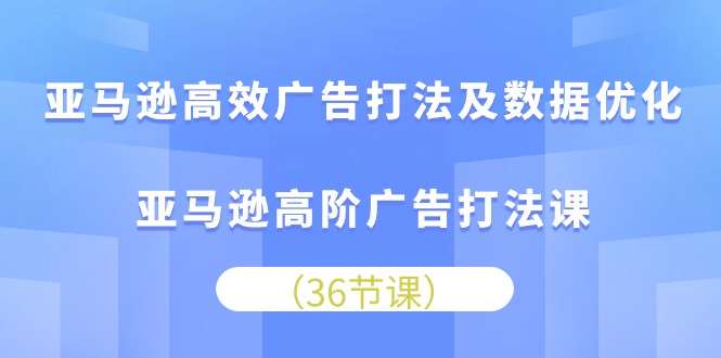 亚马逊 高效广告打法及数据优化，亚马逊高阶广告打法课（36节）-56课堂