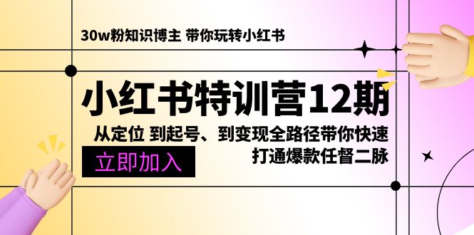 小红书特训营12期：从定位 到起号、到变现全路径带你快速打通爆款任督二脉-56课堂