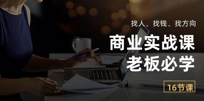 商业实战课【老板必学】：找人、找钱、找方向（16节课）-56课堂