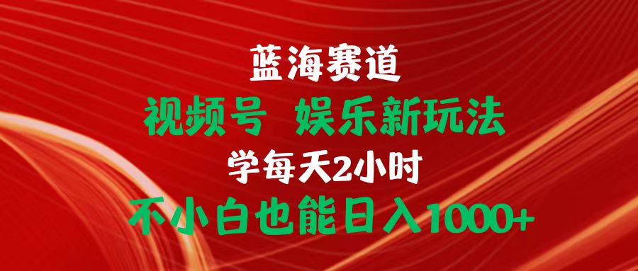 蓝海赛道视频号 娱乐新玩法每天2小时小白也能日入1000+-56课堂