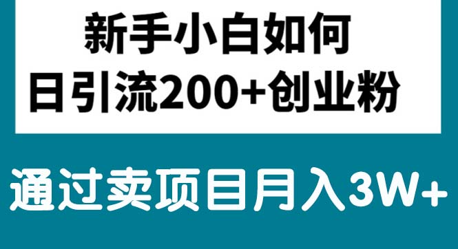 新手小白日引流200+创业粉,通过卖项目月入3W+-56课堂