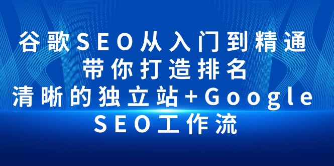 谷歌SEO从入门到精通 带你打造排名 清晰的独立站+Google SEO工作流-56课堂