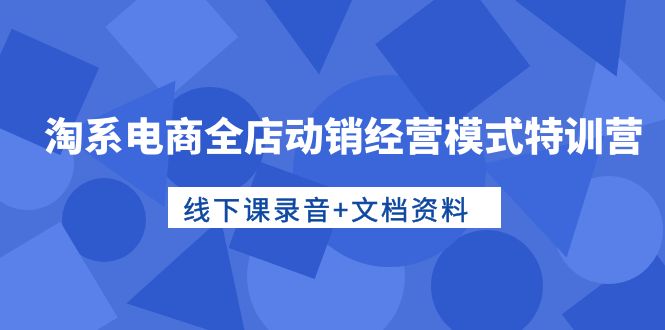 淘系电商全店动销经营模式特训营，线下课录音+文档资料-56课堂