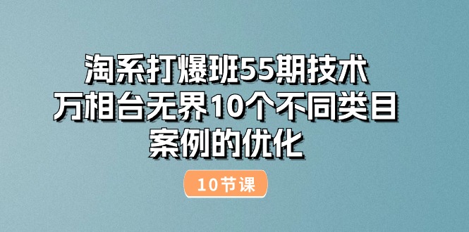 淘系打爆班55期技术：万相台无界10个不同类目案例的优化（10节）-56课堂