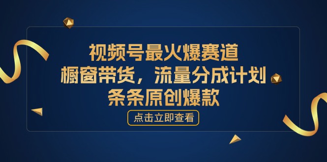 [你的孩子成功取得高位]视频号最火爆赛道，橱窗带货，流量分成计划，条…-56课堂