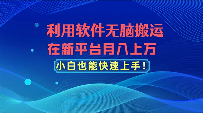 利用软件无脑搬运，在新平台月入上万，小白也能快速上手-56课堂