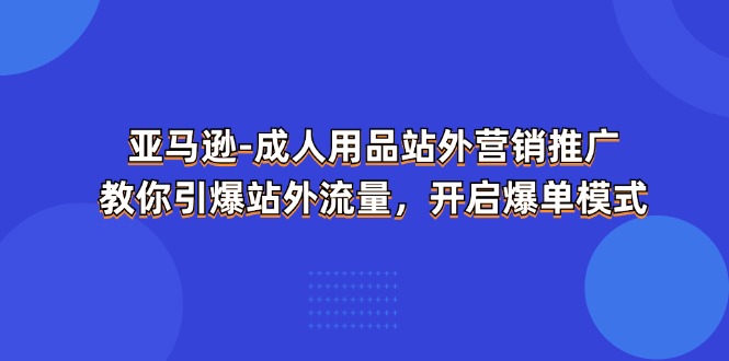 亚马逊-成人用品 站外营销推广 教你引爆站外流量，开启爆单模式-56课堂