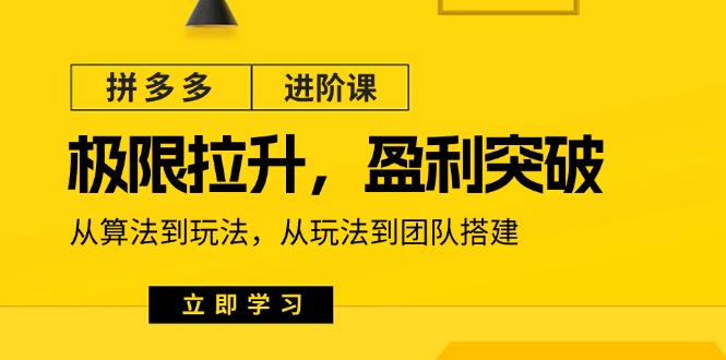 拼多多·进阶课：极限拉升 盈利突破：从算法到玩法 从玩法到团队搭建-18节-56课堂