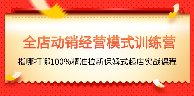 全店动销-经营模式训练营，指哪打哪100%精准拉新保姆式起店实战课程-56课堂